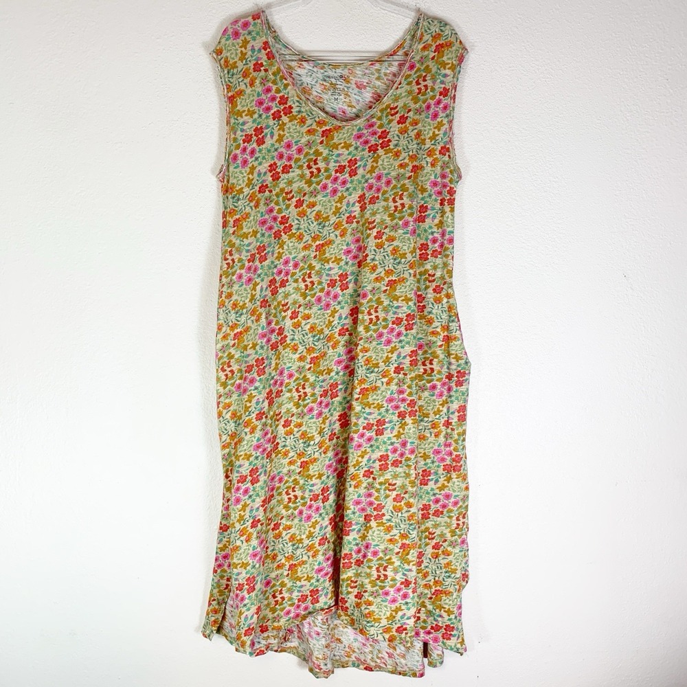 NATURAL LIFE Floral Midi Dress in Pink, Orange, Green